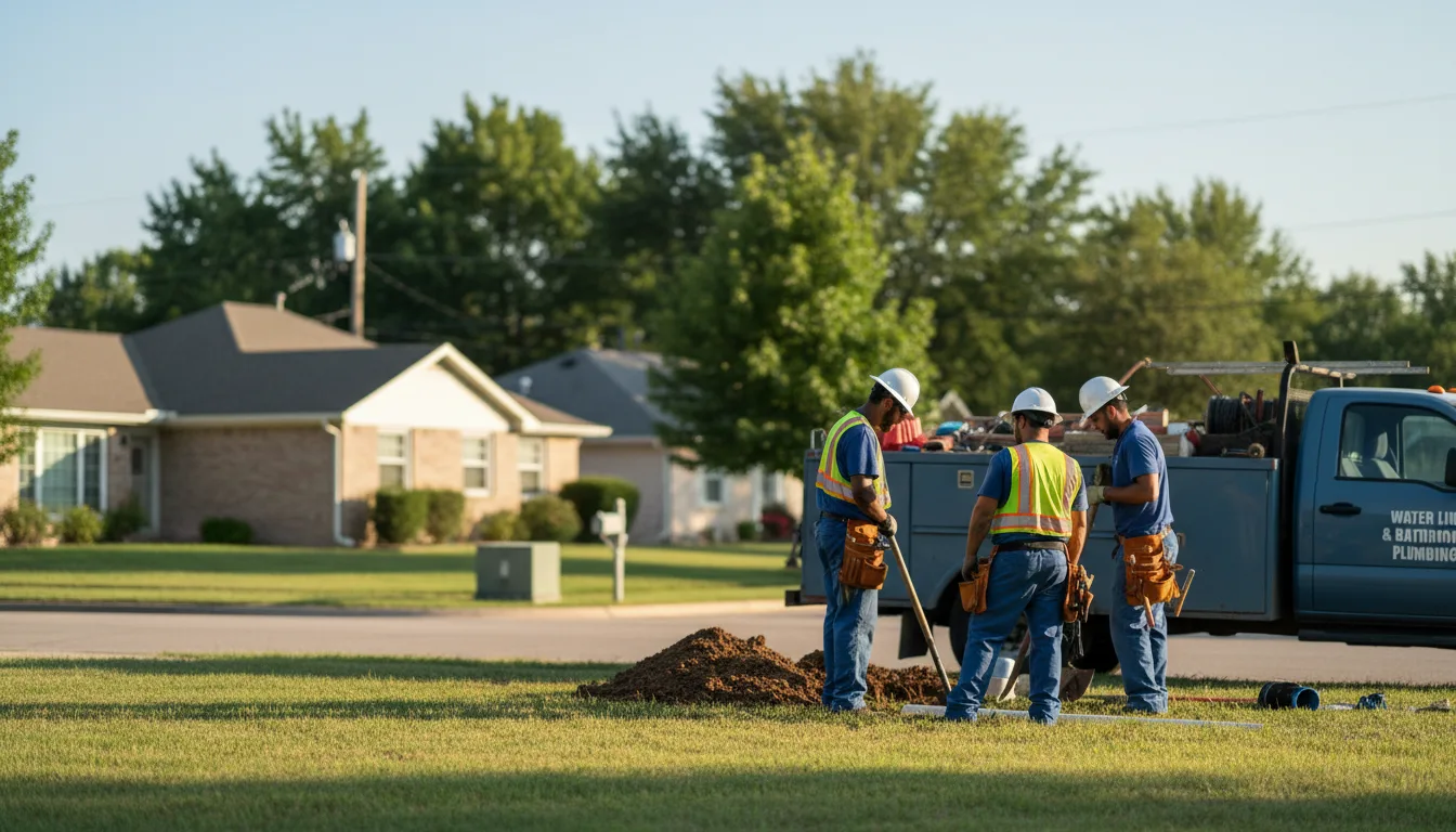 Residential water line and bathroom plumbing service in Derry, PA